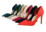 New Spring European Slim High Heels Silk Elegant OL Shallow Pointed Fashion Pumps - Tania's Online Closet, LLC