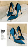 New Spring European Slim High Heels Silk Elegant OL Shallow Pointed Fashion Pumps - Tania's Online Closet, LLC