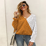 Women Dot Polk Ladies Shirt Casual Ladies Shirts - Tania's Online Closet, LLC