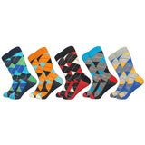 Hot Sale Casual Men Socks fashion design Plaid Colorful Cotton Socks - Tania's Online Closet, LLC