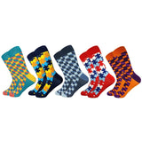 Hot Sale Casual Men Socks fashion design Plaid Colorful Cotton Socks - Tania's Online Closet, LLC