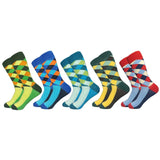 Hot Sale Casual Men Socks fashion design Plaid Colorful Cotton Socks - Tania's Online Closet, LLC
