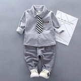 2020 Baby Boys Clothing Formal Infant Gentleman Tie Shirt Pants 2Pcs/Sets - Tania's Online Closet, LLC
