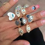2020 Limited Time-limited Greek-Turkish Evil Eye Rings - Tania's Online Closet, LLC