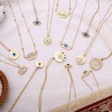 2020 New Fashion Ladies Chic Gold Chain Filled Evil Eye Coin chains - Tania's Online Closet, LLC