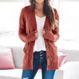 2020 Winter Cardigan Sweater Europe Long-Sleeve Knitwear - Tania's Online Closet, LLC