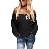 2020 New Style Winter European Women's Hot Selling Off-Shoulder Plush Sweater - Tania's Online Closet, LLC