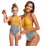 Summer Backless Bikini One-Piece Swimsuit Family Matching Swimwear - Tania's Online Closet, LLC