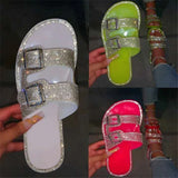 Women Slippers Bling Casual Women Slides Flat Sandals Summer Shoes - Tania's Online Closet, LLC