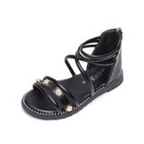 Girls Sandals New Kids Rome Roman Sandals Sweet Princess With Pearls - Tania's Online Closet, LLC