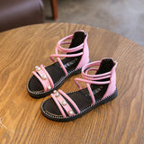 Girls Sandals New Kids Rome Roman Sandals Sweet Princess With Pearls - Tania's Online Closet, LLC