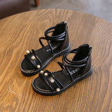 Girls Sandals New Kids Rome Roman Sandals Sweet Princess With Pearls - Tania's Online Closet, LLC