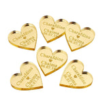 30 pcs Personalized Engraved  Name Card Mirror / Clear MR & MRS Surname Heart Wedding Table Decoration- Favors Customized - Tania's Online Closet, LLC