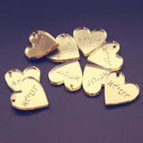 30 pcs Personalized Engraved  Name Card Mirror / Clear MR & MRS Surname Heart Wedding Table Decoration- Favors Customized - Tania's Online Closet, LLC