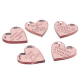 30 pcs Personalized Engraved  Name Card Mirror / Clear MR & MRS Surname Heart Wedding Table Decoration- Favors Customized - Tania's Online Closet, LLC