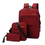 3pcs/set Men's Backpack Bag Male USB Charging Laptop Backpack Computer Bags Men Shoulder Bag Sets - Tania's Online Closet, LLC
