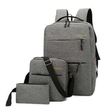 3pcs/set Men's Backpack Bag Male USB Charging Laptop Backpack Computer Bags Men Shoulder Bag Sets - Tania's Online Closet, LLC