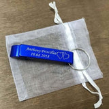 50pcs Personalized Engraved Bottle Opener Keychains-Wedding Gift Favors - Tania's Online Closet, LLC