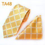 55 Style Silk Neck Ties & Pocket Square Hanky Suit Set - Tania's Online Closet, LLC