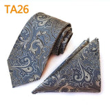 55 Style Silk Neck Ties & Pocket Square Hanky Suit Set - Tania's Online Closet, LLC