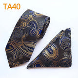 55 Style Silk Neck Ties & Pocket Square Hanky Suit Set - Tania's Online Closet, LLC