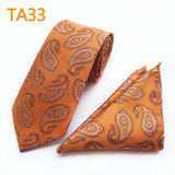 55 Style Silk Neck Ties & Pocket Square Hanky Suit Set - Tania's Online Closet, LLC