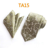 55 Style Silk Neck Ties & Pocket Square Hanky Suit Set - Tania's Online Closet, LLC