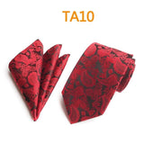 55 Style Silk Neck Ties & Pocket Square Hanky Suit Set - Tania's Online Closet, LLC