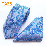 55 Style Silk Neck Ties & Pocket Square Hanky Suit Set - Tania's Online Closet, LLC