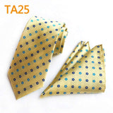 55 Style Silk Neck Ties & Pocket Square Hanky Suit Set - Tania's Online Closet, LLC