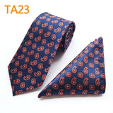 55 Style Silk Neck Ties & Pocket Square Hanky Suit Set - Tania's Online Closet, LLC
