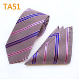 55 Style Silk Neck Ties & Pocket Square Hanky Suit Set - Tania's Online Closet, LLC
