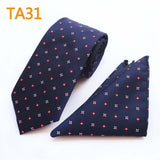 55 Style Silk Neck Ties & Pocket Square Hanky Suit Set - Tania's Online Closet, LLC