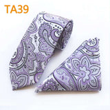 55 Style Silk Neck Ties & Pocket Square Hanky Suit Set - Tania's Online Closet, LLC
