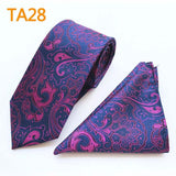 55 Style Silk Neck Ties & Pocket Square Hanky Suit Set - Tania's Online Closet, LLC