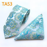 55 Style Silk Neck Ties & Pocket Square Hanky Suit Set - Tania's Online Closet, LLC