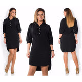 Plus Size Autumn Fashion Long Sleeve Solid Casual Dress - Tania's Online Closet, LLC