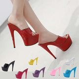 6 Color Woman Wedding Shoes Sandals-High-heeled 15cm Pumps - Tania's Online Closet, LLC