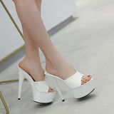 6 Color Woman Wedding Shoes Sandals-High-heeled 15cm Pumps - Tania's Online Closet, LLC