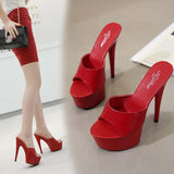 6 Color Woman Wedding Shoes Sandals-High-heeled 15cm Pumps - Tania's Online Closet, LLC