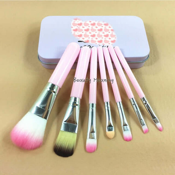 7pcs children girl makeup soft brush set -beauty fashion cosmetic set - Tania's Online Closet, LLC