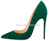 12cm High Heels Suede Pointed Toe Women Stiletto Heels - Tania's Online Closet, LLC