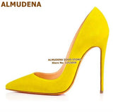 12cm High Heels Suede Pointed Toe Women Stiletto Heels - Tania's Online Closet, LLC