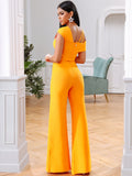 New Summer Orange 2 Two Pieces Sets- Spaghetti Strap Short Sleeve; Long Pants Women Fashion  Sets - Tania's Online Closet, LLC