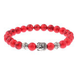 Amader Charm Buddha & Evil Eye 8mm Elastic Round Bright Black Stone Chakra Bracelets - Tania's Online Closet, LLC