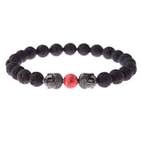 Amader Charm Buddha & Evil Eye 8mm Elastic Round Bright Black Stone Chakra Bracelets - Tania's Online Closet, LLC