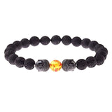 Amader Charm Buddha & Evil Eye 8mm Elastic Round Bright Black Stone Chakra Bracelets - Tania's Online Closet, LLC