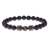 Amader Charm Buddha & Evil Eye 8mm Elastic Round Bright Black Stone Chakra Bracelets - Tania's Online Closet, LLC