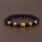 Amader Charm Buddha & Evil Eye 8mm Elastic Round Bright Black Stone Chakra Bracelets - Tania's Online Closet, LLC