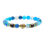 Amader Charm Buddha & Evil Eye 8mm Elastic Round Bright Black Stone Chakra Bracelets - Tania's Online Closet, LLC
